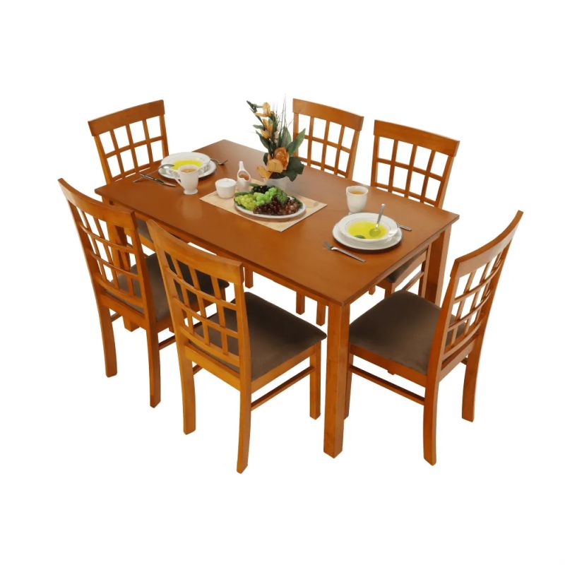 Noblesný jedálenský komplet 1+6 v odtieni čerešňa