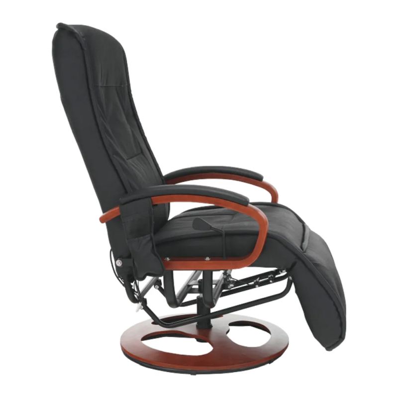 Masážne kreslo v čiernej ekokoži