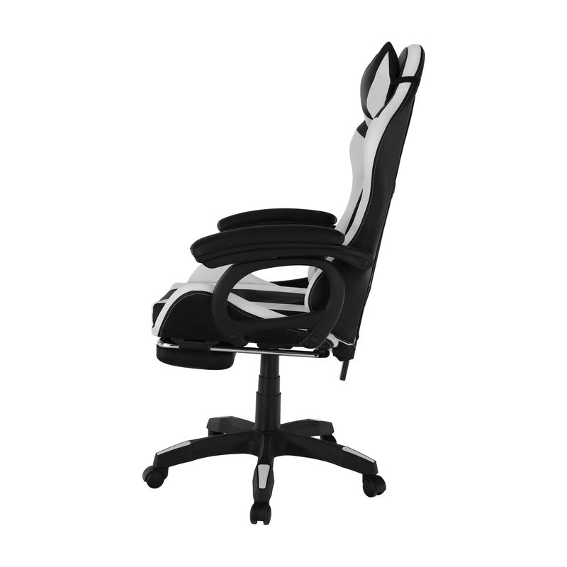 Kancelárske/herné kreslo s RGB LED podsvietením čierna/biela