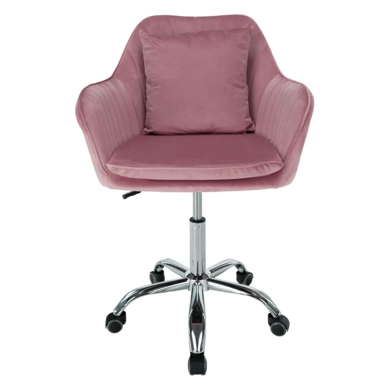 Štýlové a pohodlné kancelárske kreslo, ružová Velvet látka