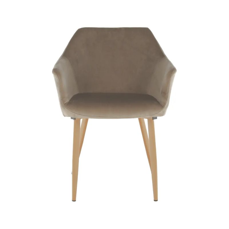 Kreslo do kuchyne a jedálne vo farbe Taupe sivohnedá s nohami vo farbe buk