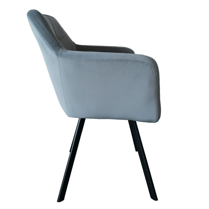 Pekné dizajnové kreslo v sivej zamatovej látke