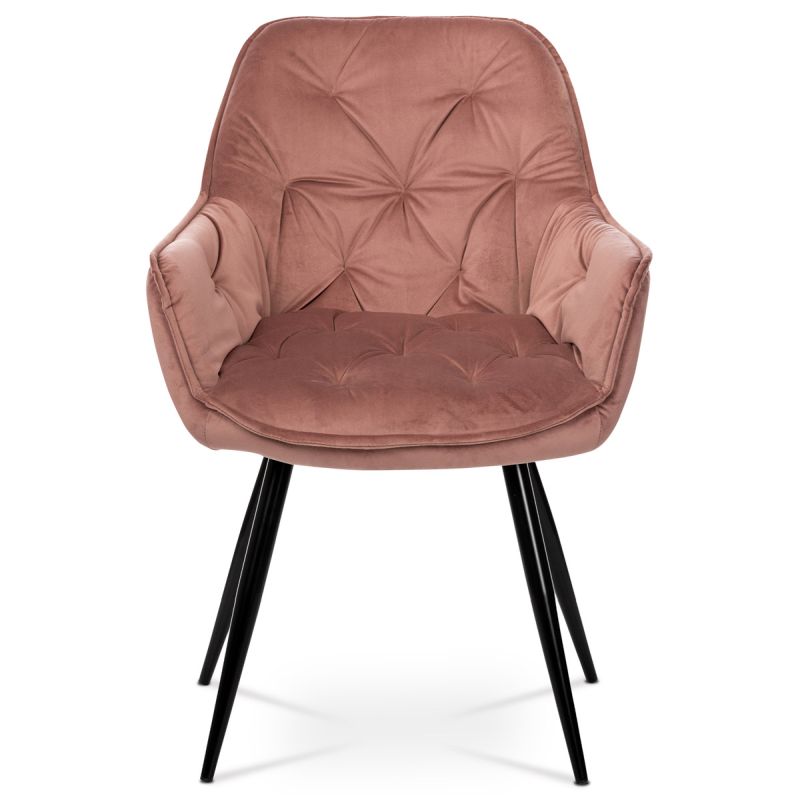 Exkluzívna stolička, ružová zamatová látka