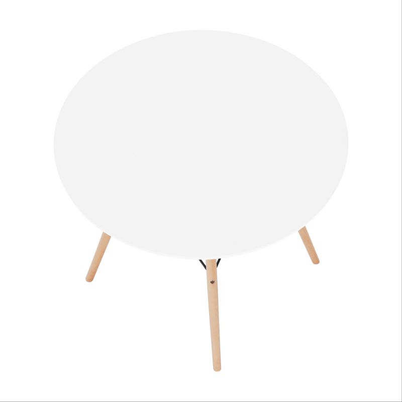 Jedálenský stôl, drevo buk + MDF, biela 90