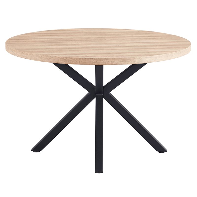 Okrúhly industriálny jedálenský stôl, dub sonoma/čierna