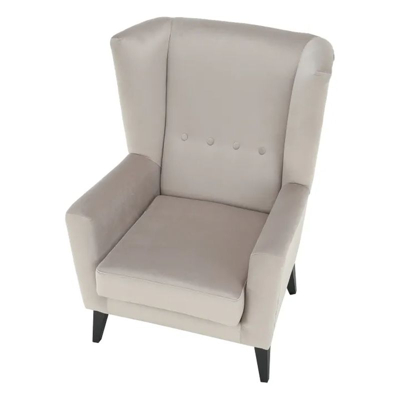 Kreslo-ušiak s vysokým operadlom, krémové