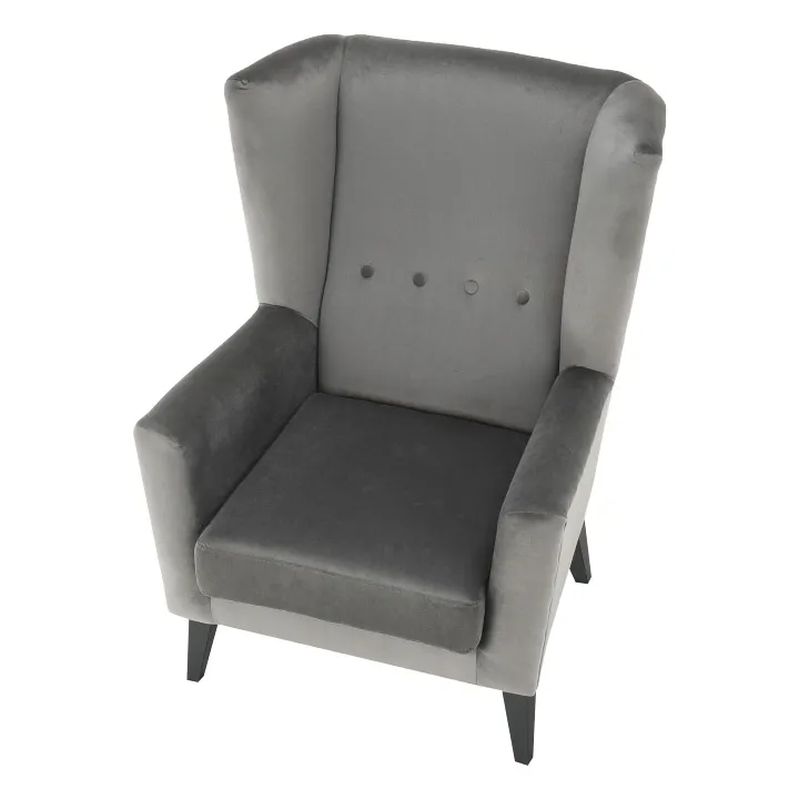 Kreslo-ušiak s vysokým operadlom, svetlosivé