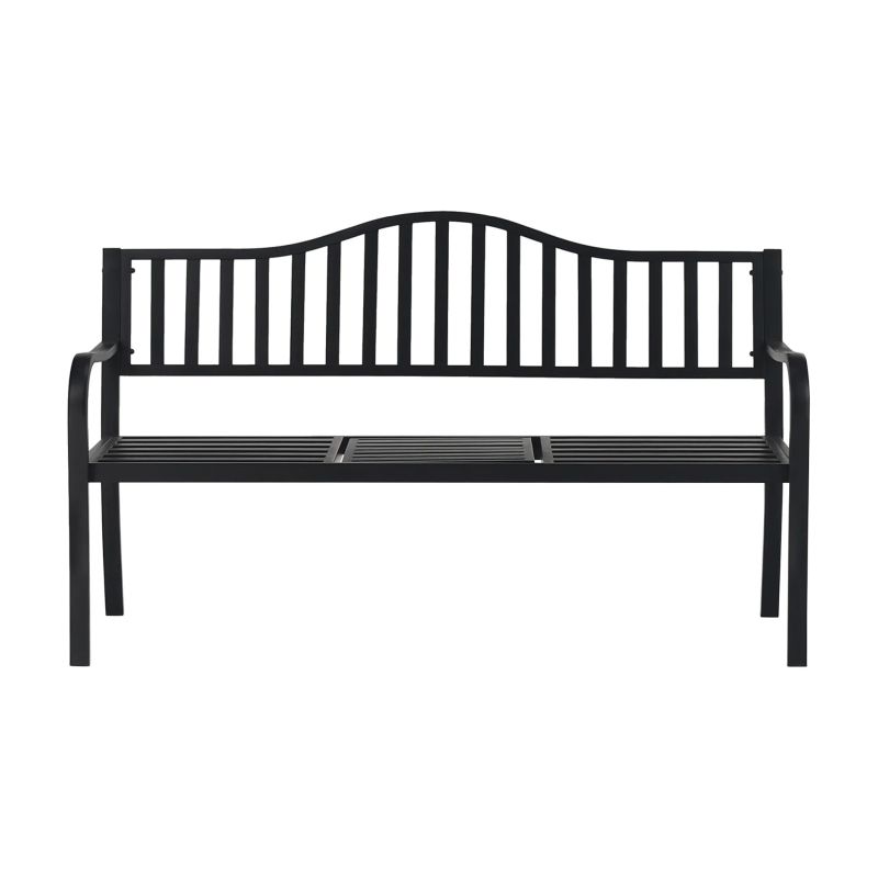 Záhradná lavička so stolíkom, čierna