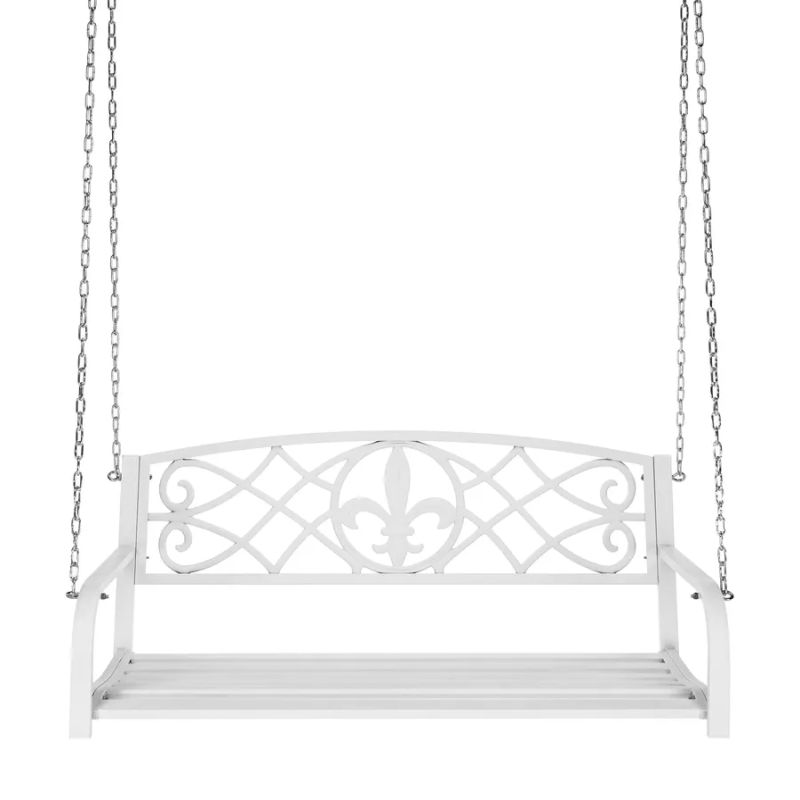 Záhradná závesná hojdačka biela