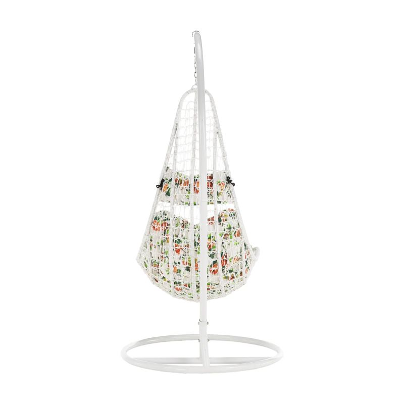 Závesné kreslo s jedinečným dizajnom biele