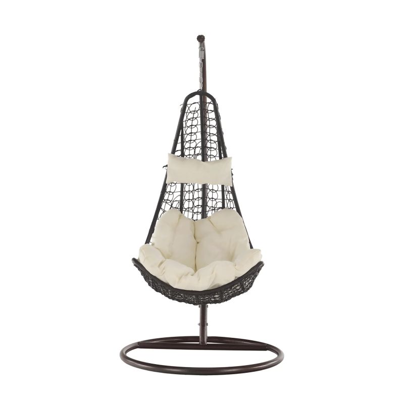 Závesné kreslo s jedinečným dizajnom hnedé