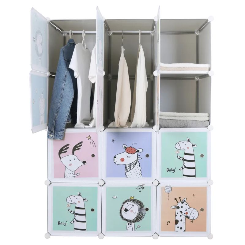 Detská modulárna skriňa, sivá/detská