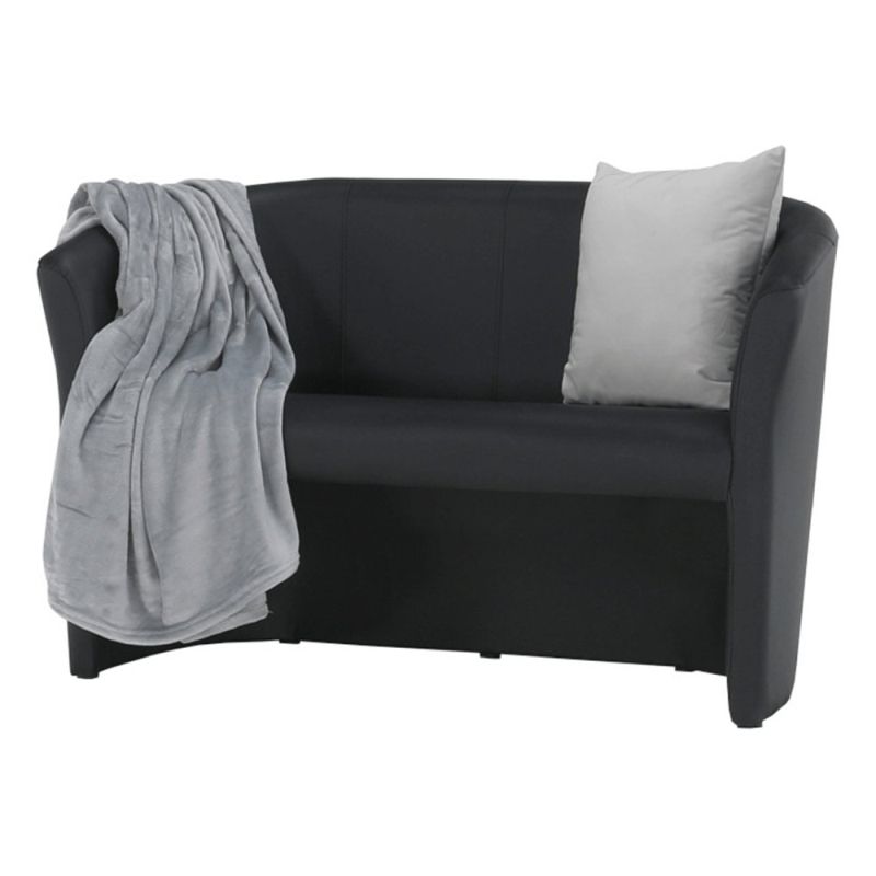 Elegantné dvojkreslo, ekokoža čierna