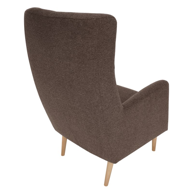 Komfortné kreslo ušiak, hnedá/buk