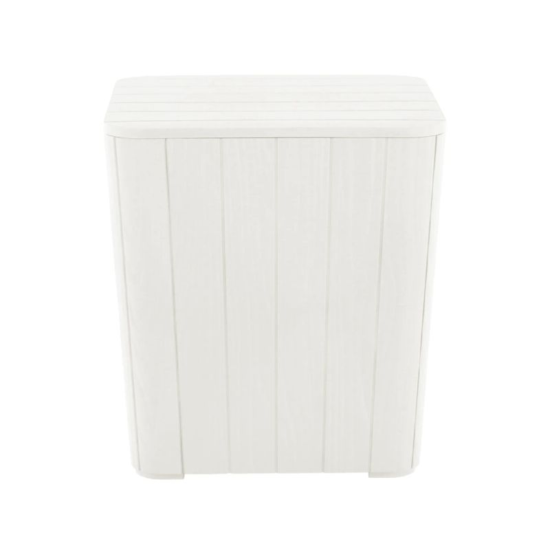 Záhradný úložný box/príručný stolík, biely