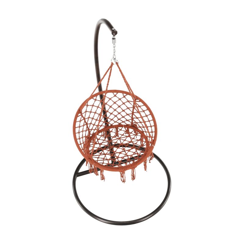 Závesné hojdacie kreslo v béžovohnedej farbe