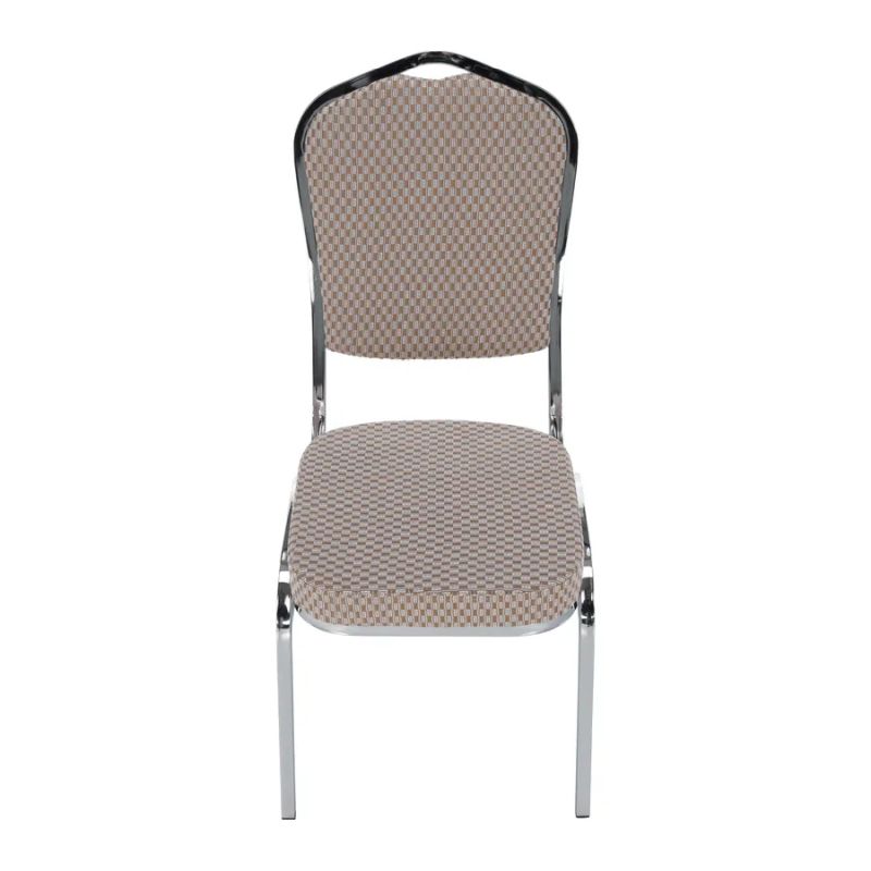 Zasadacia stohovateľná stolička, béžová vzor-chróm