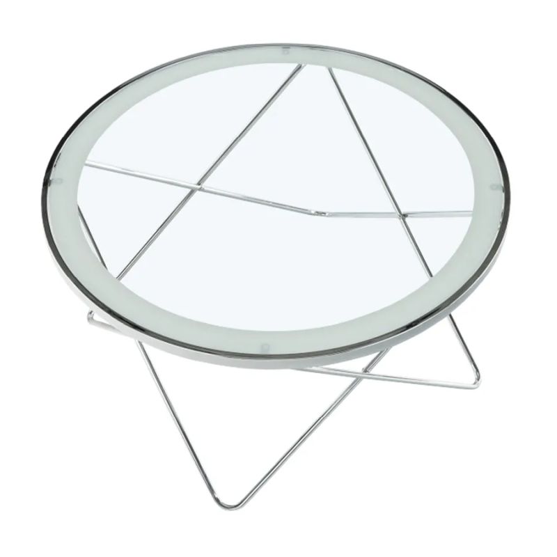 Luxusný konferenčný stolík, chróm/číre sklo