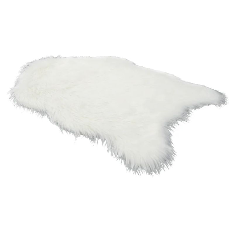 Koberec, TYP 1, umelá kožušina, biela, 60x90