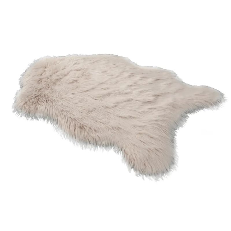 Koberec, TYP 2, umelá kožušina, béžová, 60x90