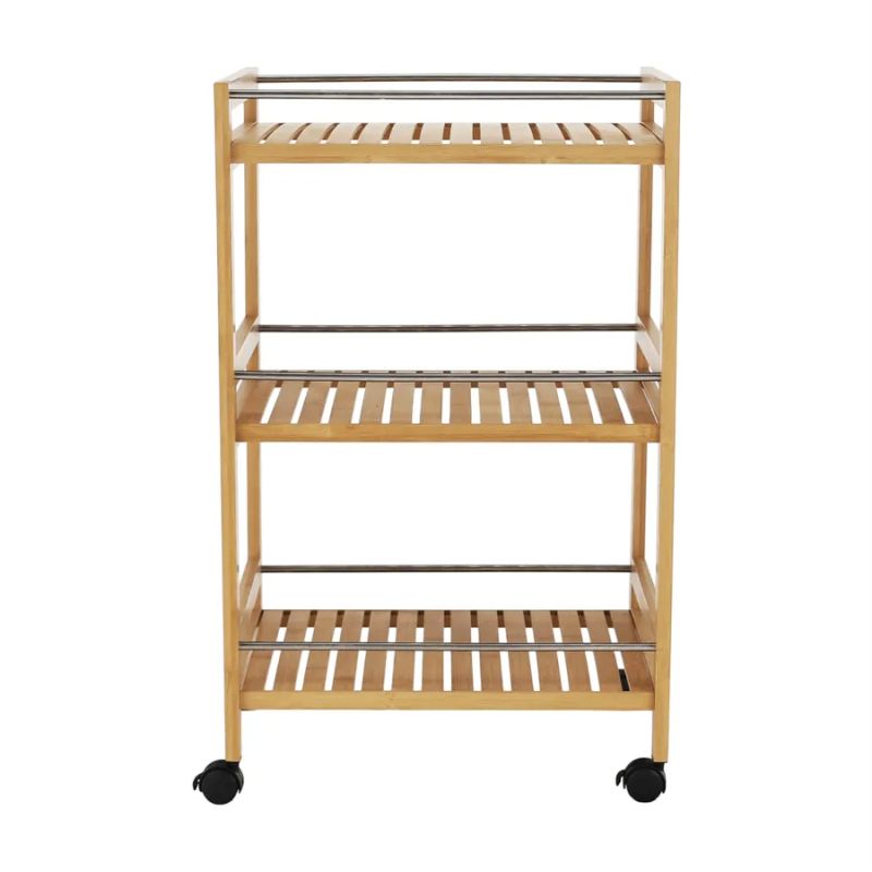 Jednoduchý bambusový servírovací vozík