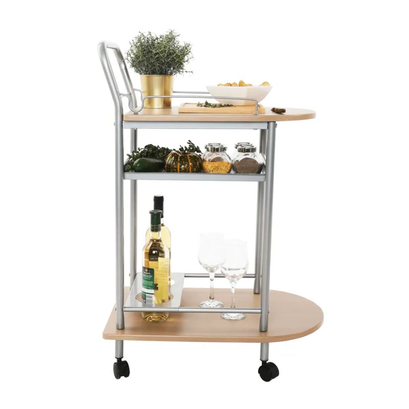 Praktický servírovací stolík, buk/strieborný