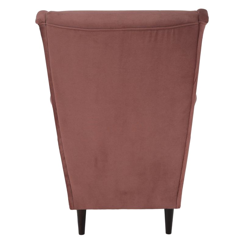 Moderné kreslo ušiak, staroružová/orech