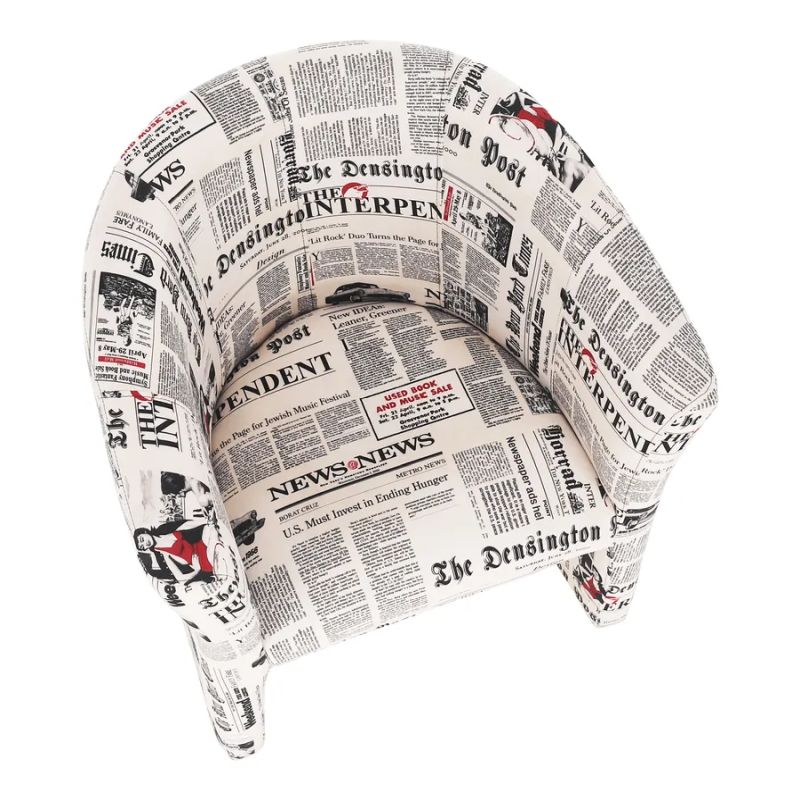 Elegantné kreslo, D-8 látka vzor noviny