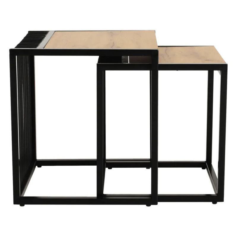 Set dvoch konferenčných stolíkov, dub-čierny