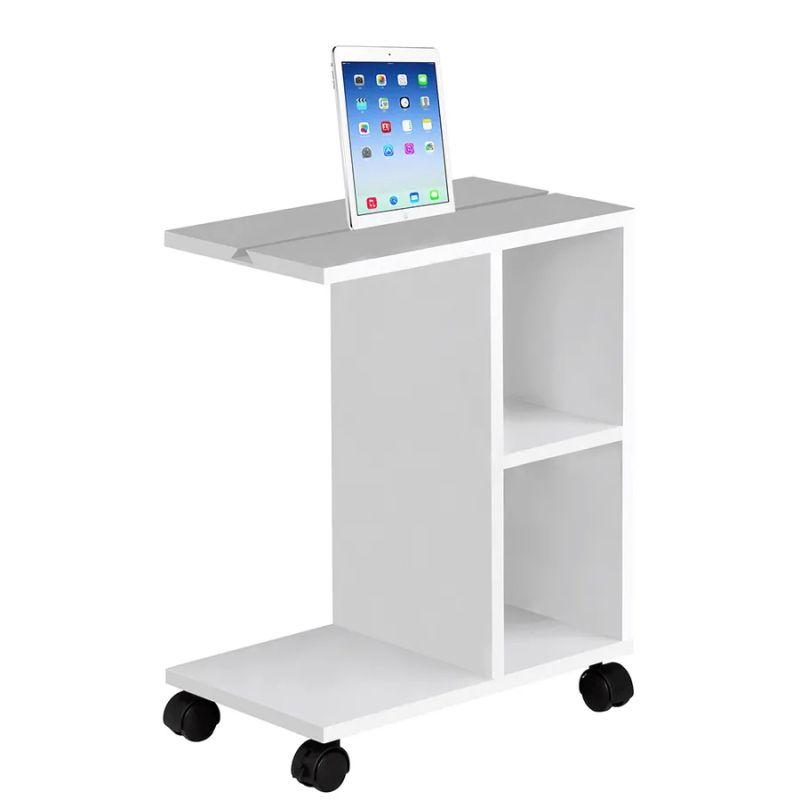 Príručný stolík z kvalitnej drevotriesky v bielom prevedení