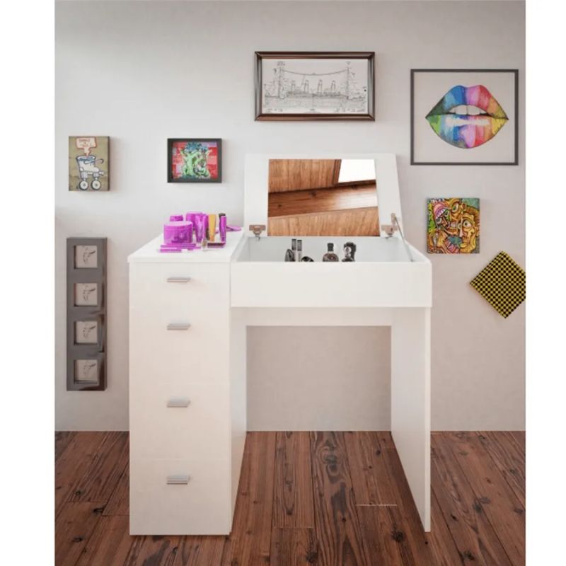 Jednoduchý toaletný stolík/toaletka, biela