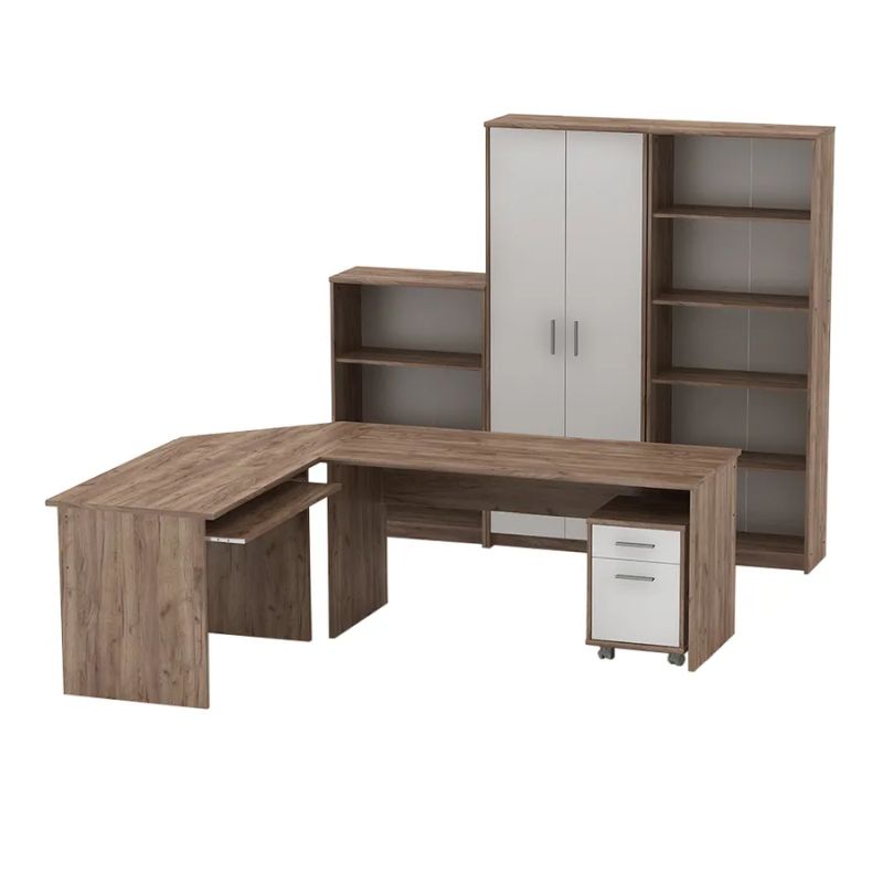 Kancelársky stôl z kvalitnej DTD, 148cm, obojstranný, kraft dunkel