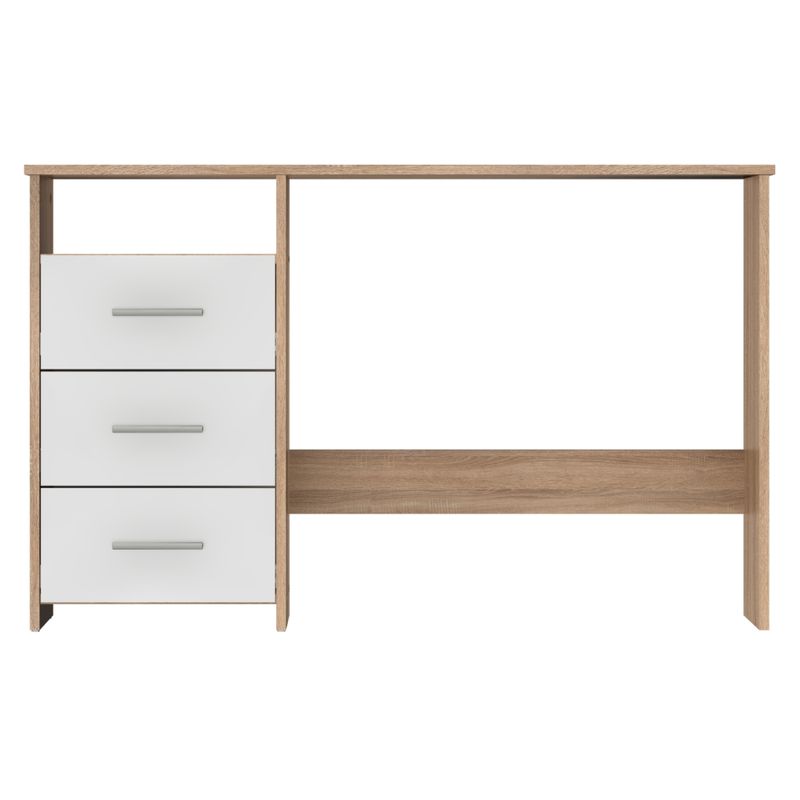 PC stôl jednoduchým dizajnom, dub sonoma-biela