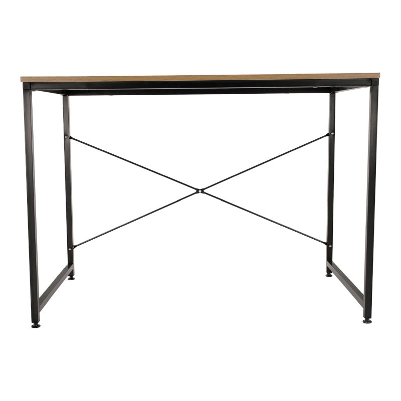 Písací stôl s kovovou konštrukciou, dub/čierna, 120x60 cm