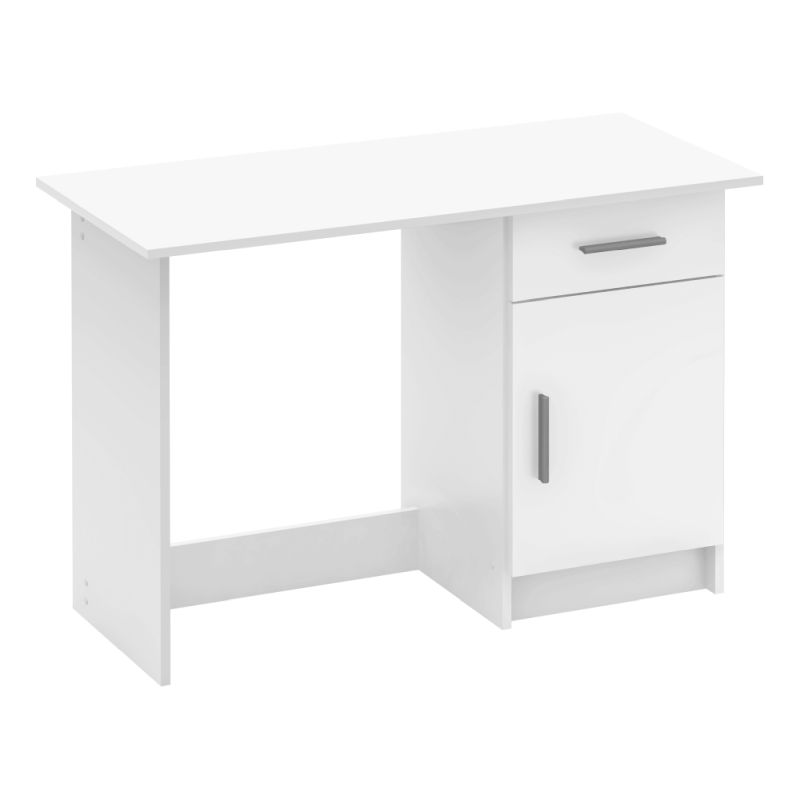 PC stôl so skrinkou a šuplíkom biely