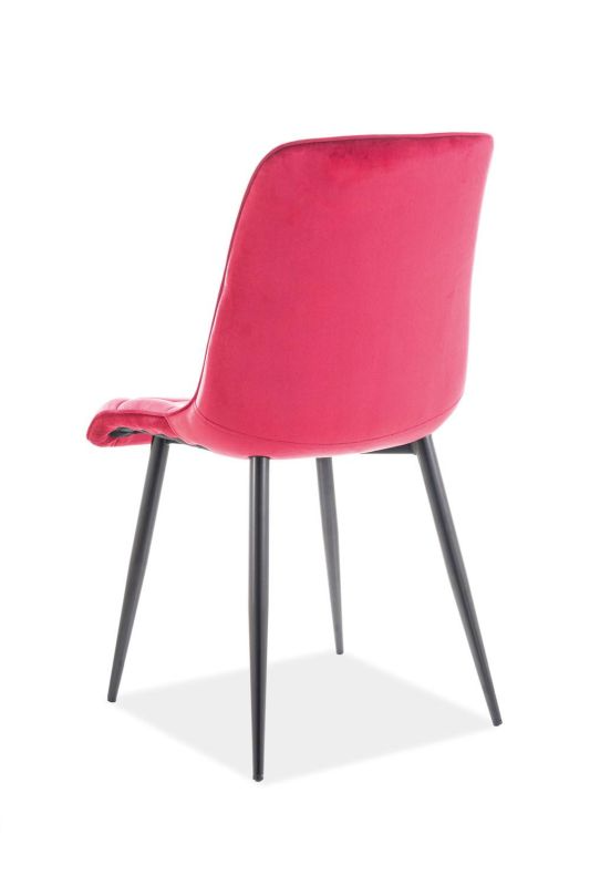 Jedálenská stolička s tvarovaným telom, čierny mat/bordová