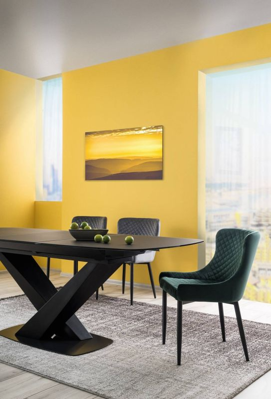 Nádherná jedálenská stolička-kreslo, čierny mat/zelená