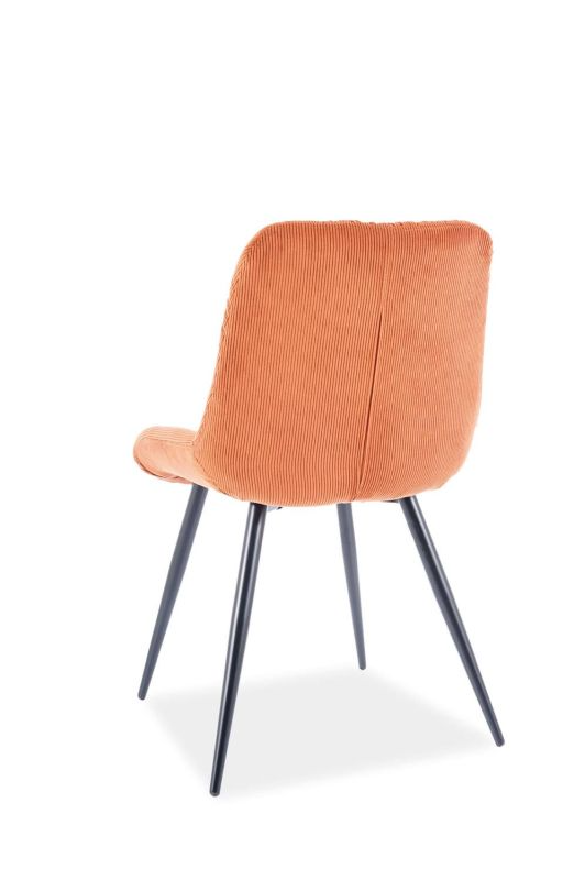 Moderná jedálenská stolička s mäkkým sedákom, čierna/škoricová