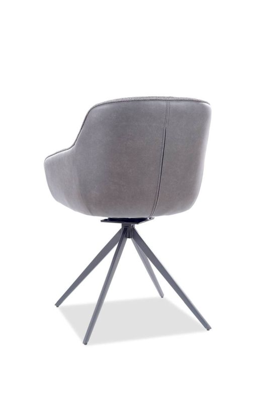 Stolička s lakťovými opierkami do jedálne, čierny mat/sivá