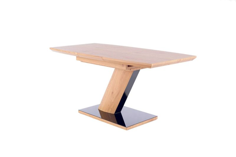 Stôl rozkladací s jedinečným dizajnom 120-160, dub/čierny lak