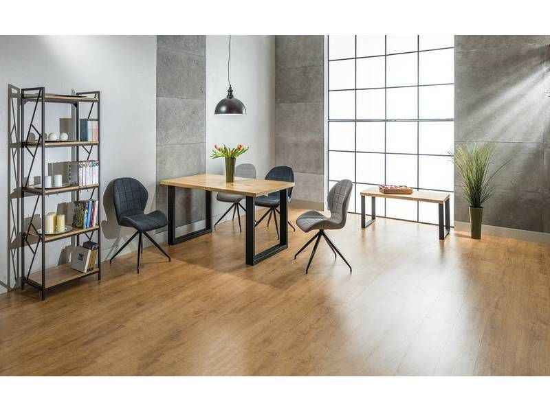 Jednoduchý stôl do jedálne z masivného dubového dreva 150, dub/čierna