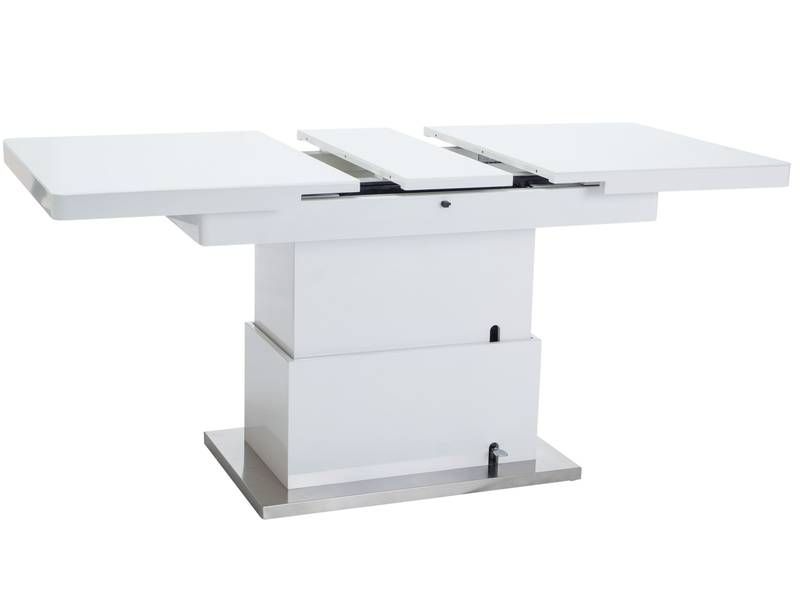 Konferenčný stolík s funkciou rozkladu, biely lak