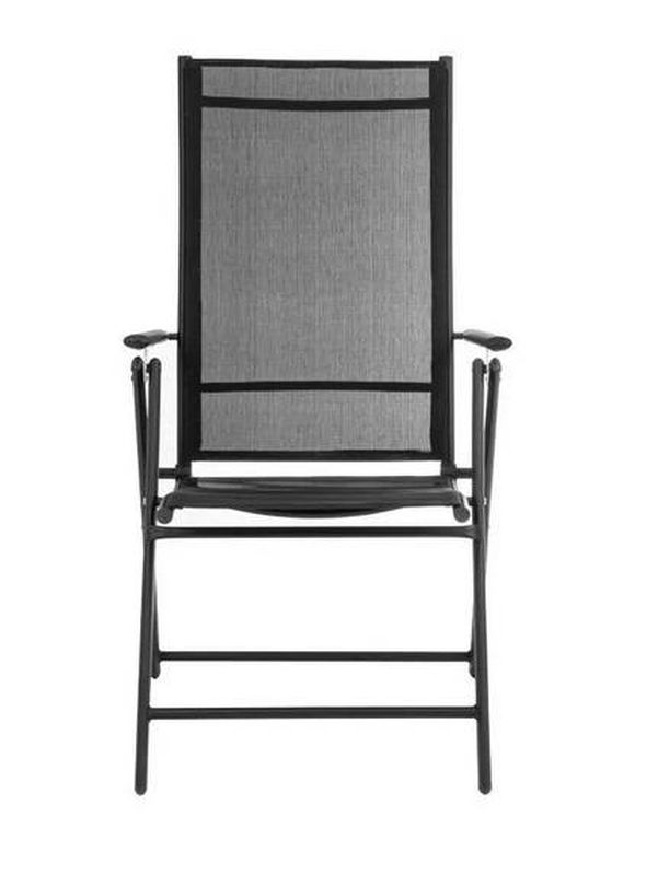 Záhradné polohovacie a skladacie kreslo čierne
