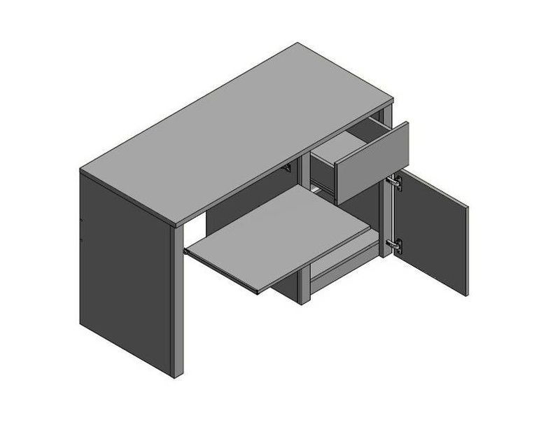 Jednoduchý a elegantný písací stôl, lefkas ciemny/smooth grey