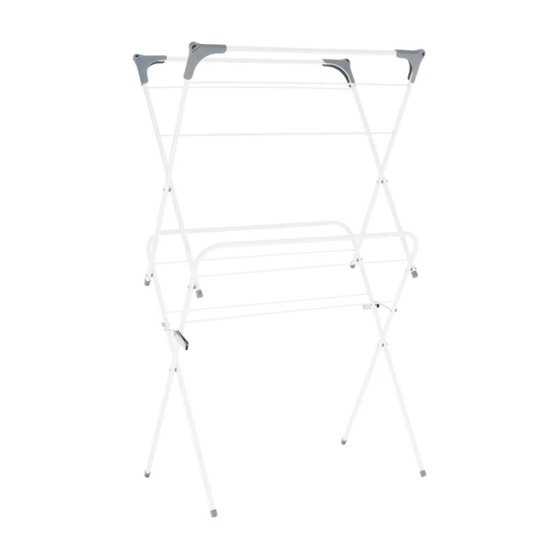 Dvojdielny rozkladací sušiak na bielizeň, biela-sivá