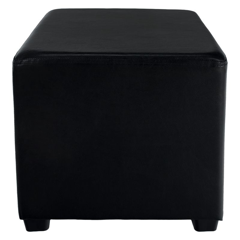 Multifunkčný taburet, čierna textilná koža