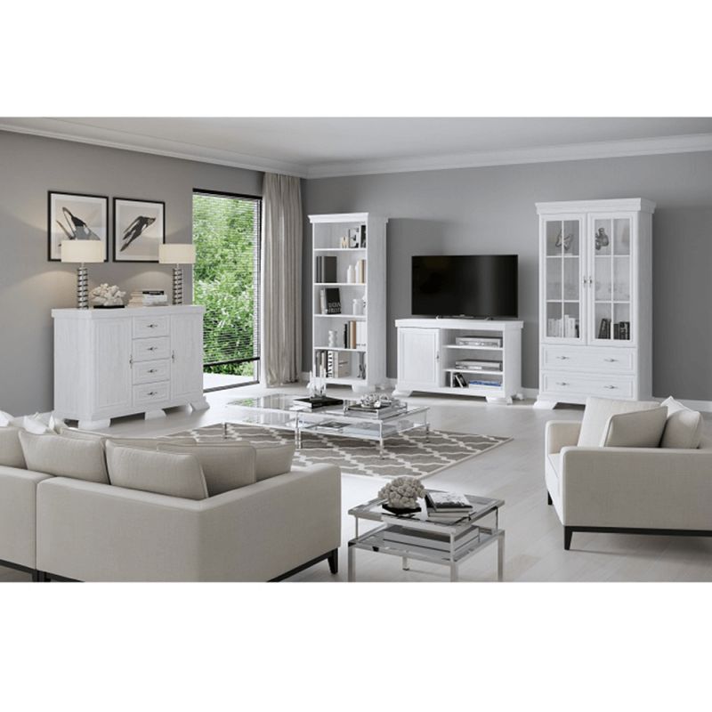 Rohový RTV stolík, sosna andersen