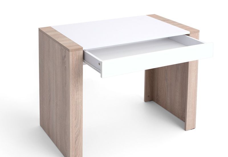 PC stôl biela doska, 1x zásuvka - viac farebných prevedení