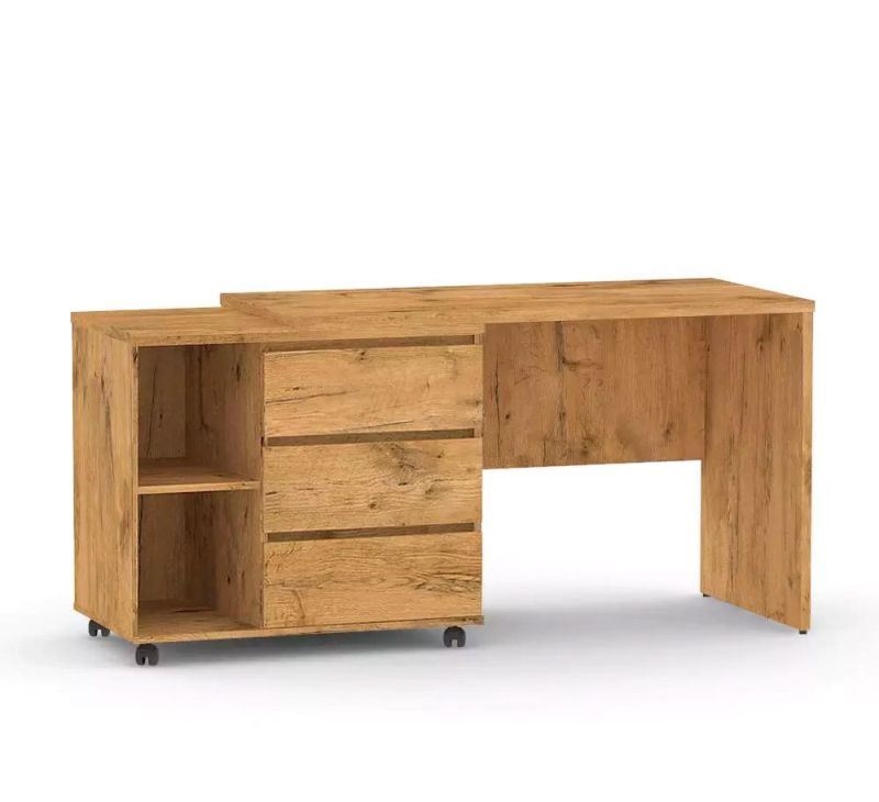 Stolík písací s otočným kontajnerom na kolieskach ľavý - viac farebných prevedení