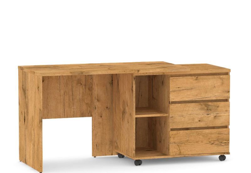 Stolík písací s otočným kontajnerom na kolieskach pravý - viac farebných prevedení